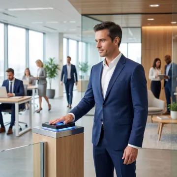 Biometric attendance system used by employees