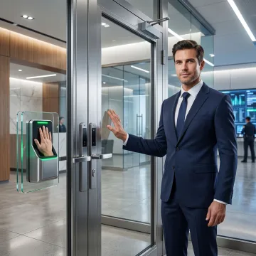 Palm biometric access control system at secure facility