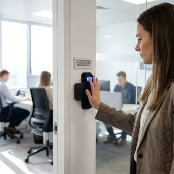 Biometric attendance system used by employees