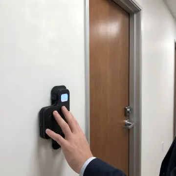 Contactless biometric access control reader at a secure entrance