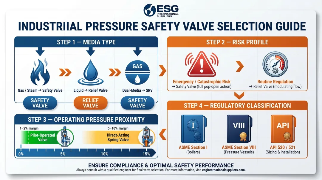 Four-factor valve selection decision framework media risk pressure and regulatory criteria