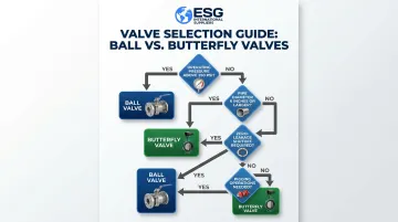 Ball valve versus butterfly valve application selection decision framework flowchart