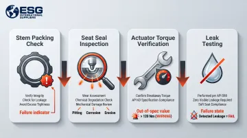 Ball valve routine maintenance inspection checklist four-step process flow diagram