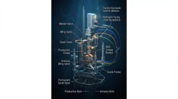 Subsea deepwater ball valve ROV-operable assembly on offshore wellhead installation