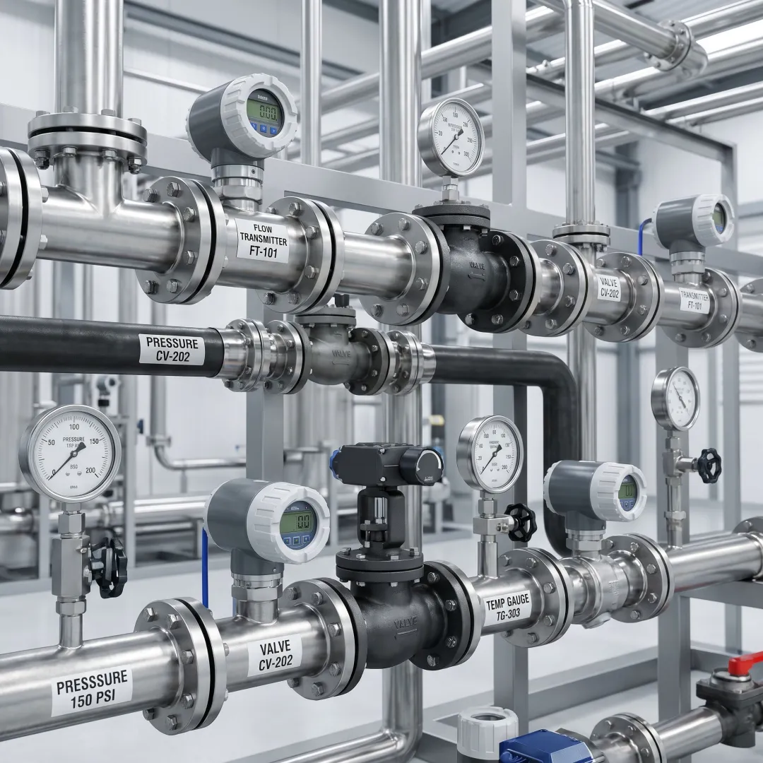 Industrial flow monitoring equipment setup
