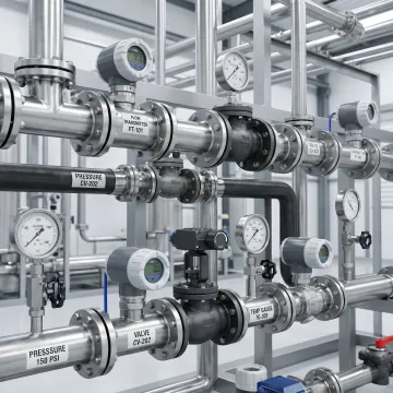 Industrial flow monitoring equipment setup