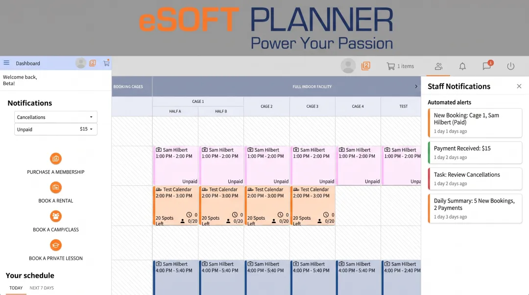 Facility staff using automated scheduling dashboard to reduce manual admin work