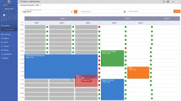 eSoft Planner softball tunnel scheduling dashboard showing real-time availability and nested asset booking
