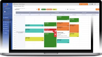 eSoft Planner dashboard interface showing facility scheduling calendar and booking management system