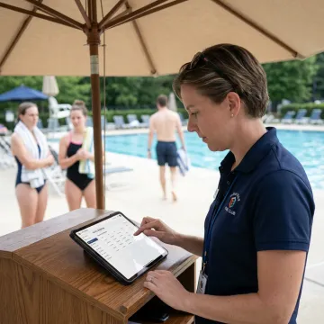 Swim club manager using membership software