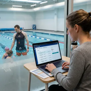 Parent booking a swim lesson online