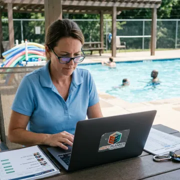 Swim club manager using membership software