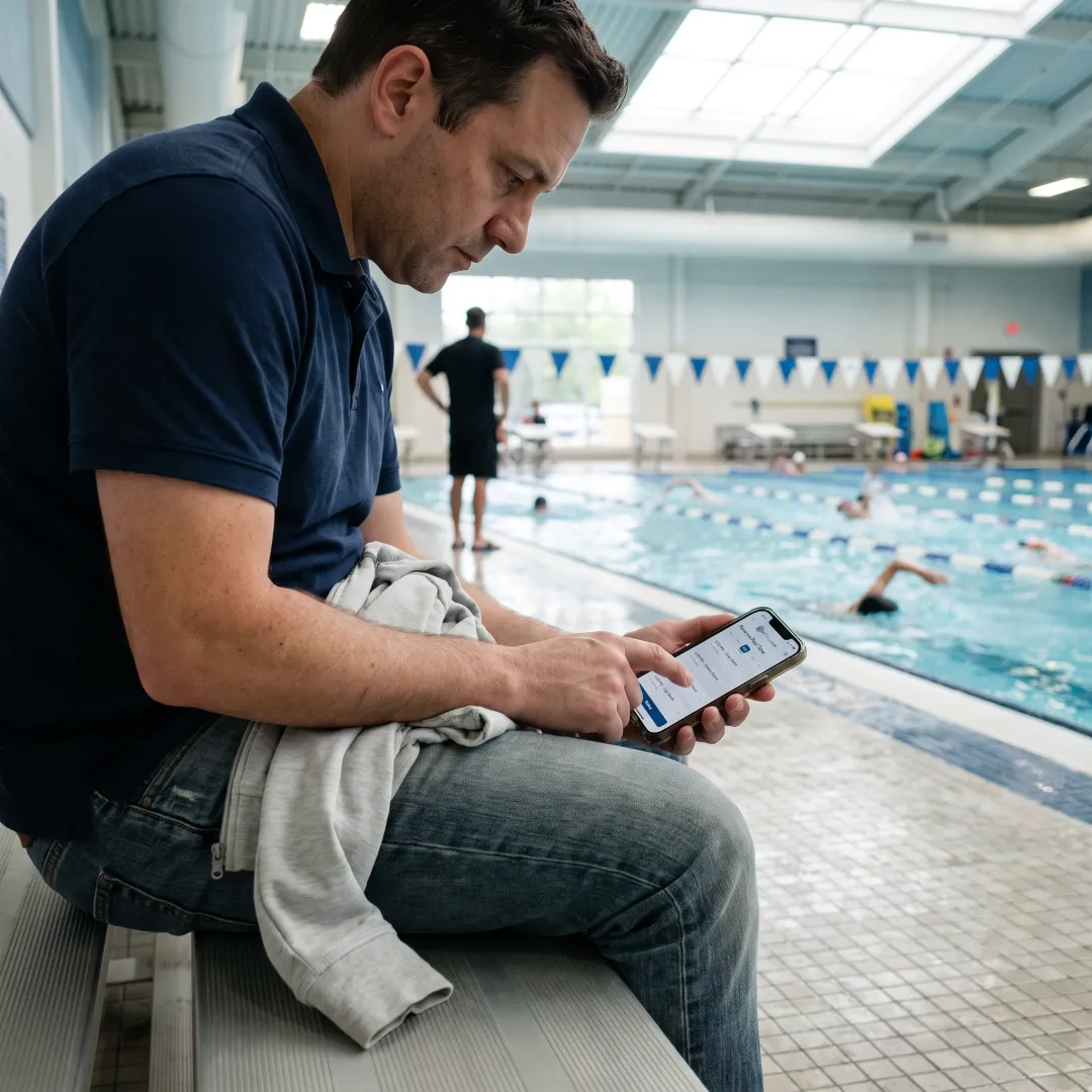 Member booking a swim club reservation online
