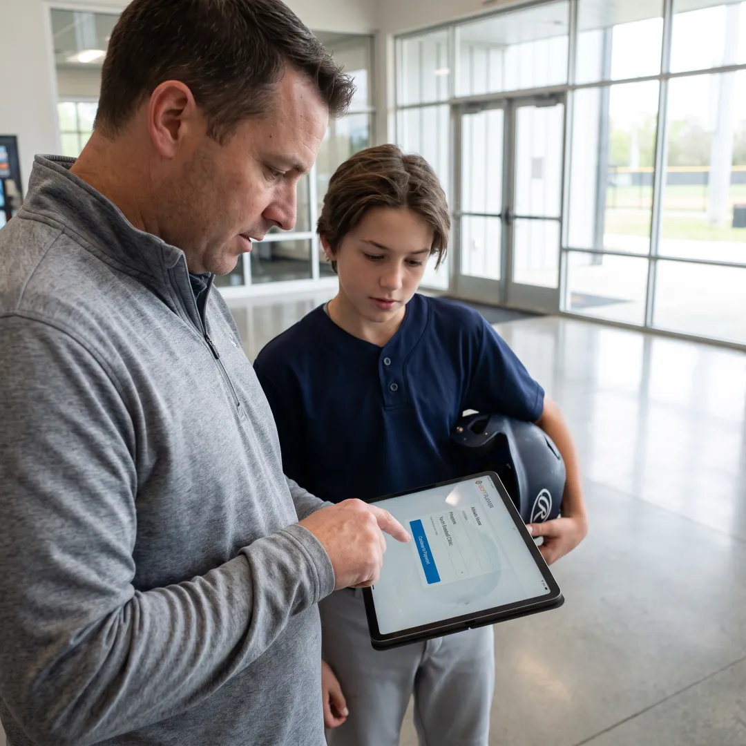 Parent registering an athlete online