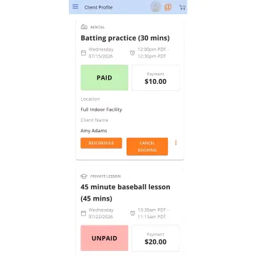 Point of sale system for sports facilities