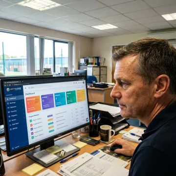Sports club management software dashboard