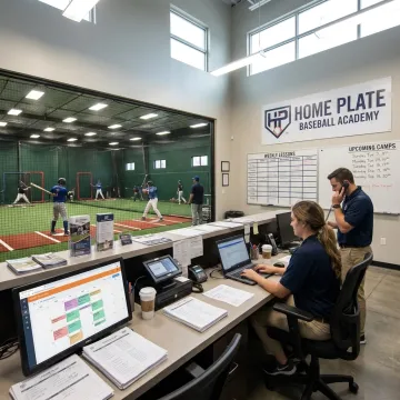 Baseball facility scheduling software in use