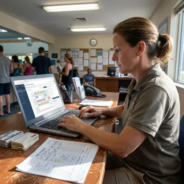 Pool manager using reservation software