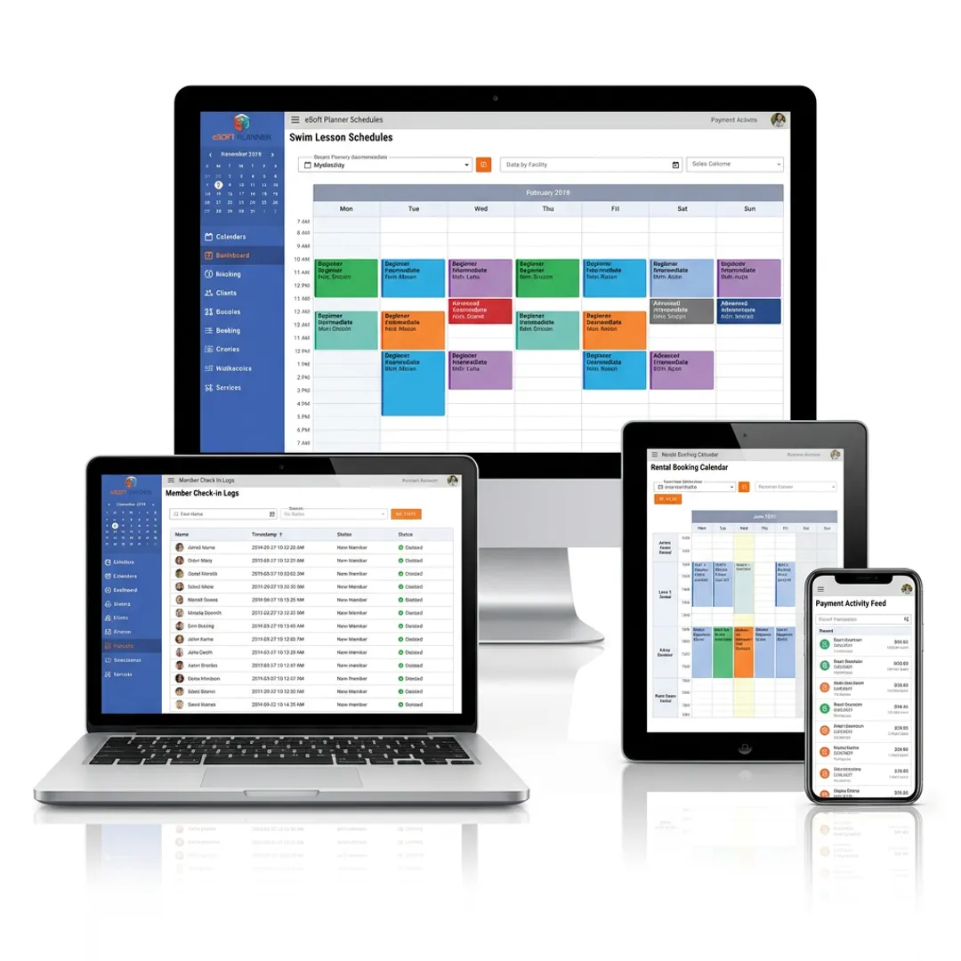 Swim facility software dashboard