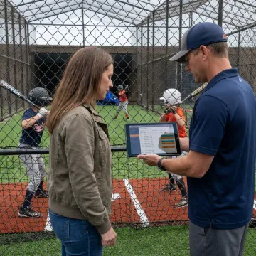 Coach and parent booking baseball lessons online