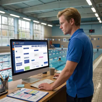 Swim lesson bookings displayed on software