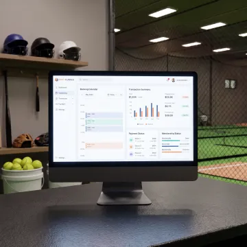 Online softball facility payment dashboard