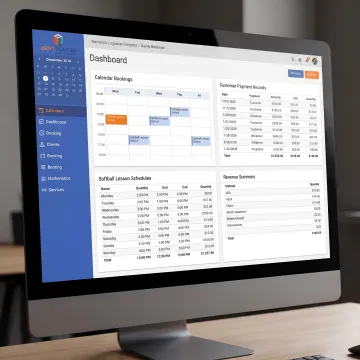 Online payment and scheduling dashboard for a softball facility