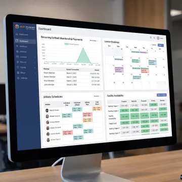 Online softball membership billing dashboard