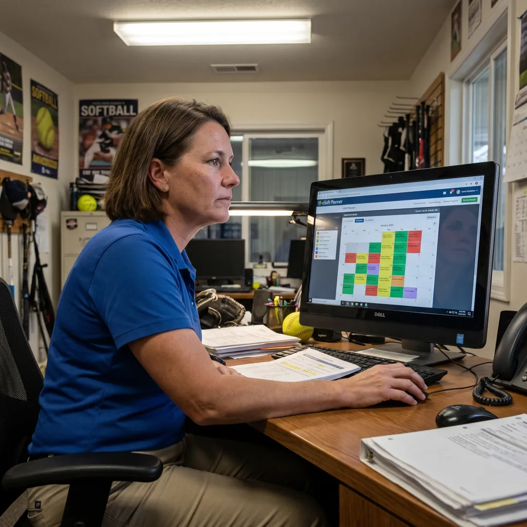 Facility manager using softball scheduling software