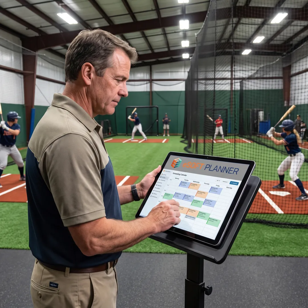 Baseball facility manager using scheduling software