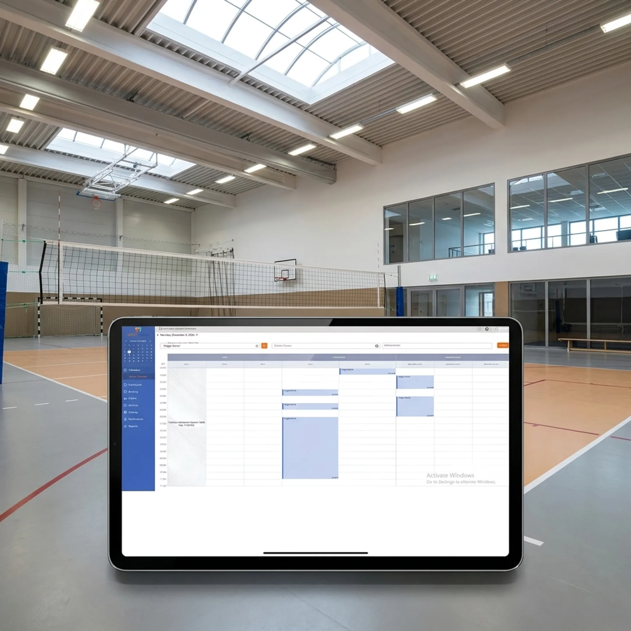 Online volleyball court booking calendar