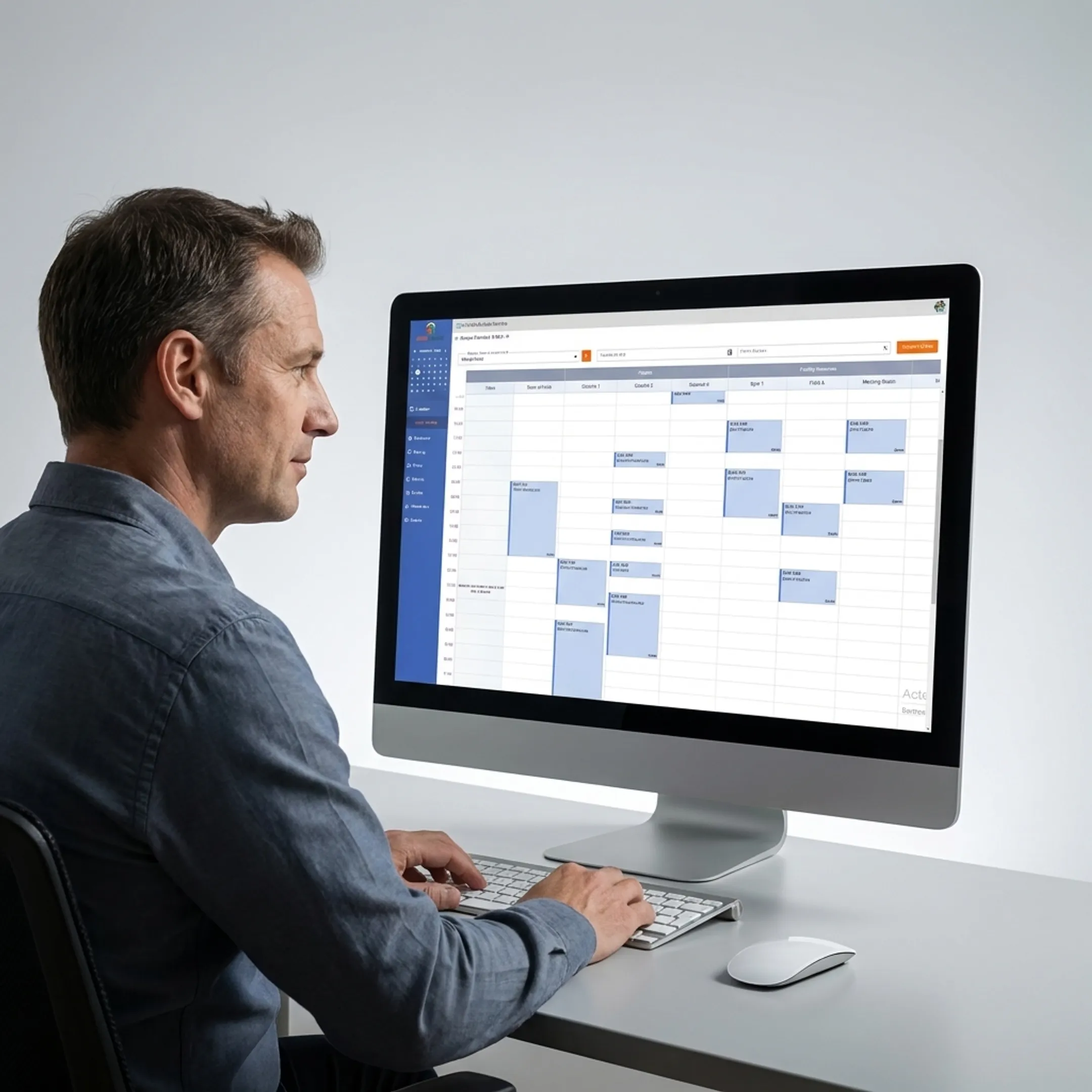 Sports administrator managing team events online