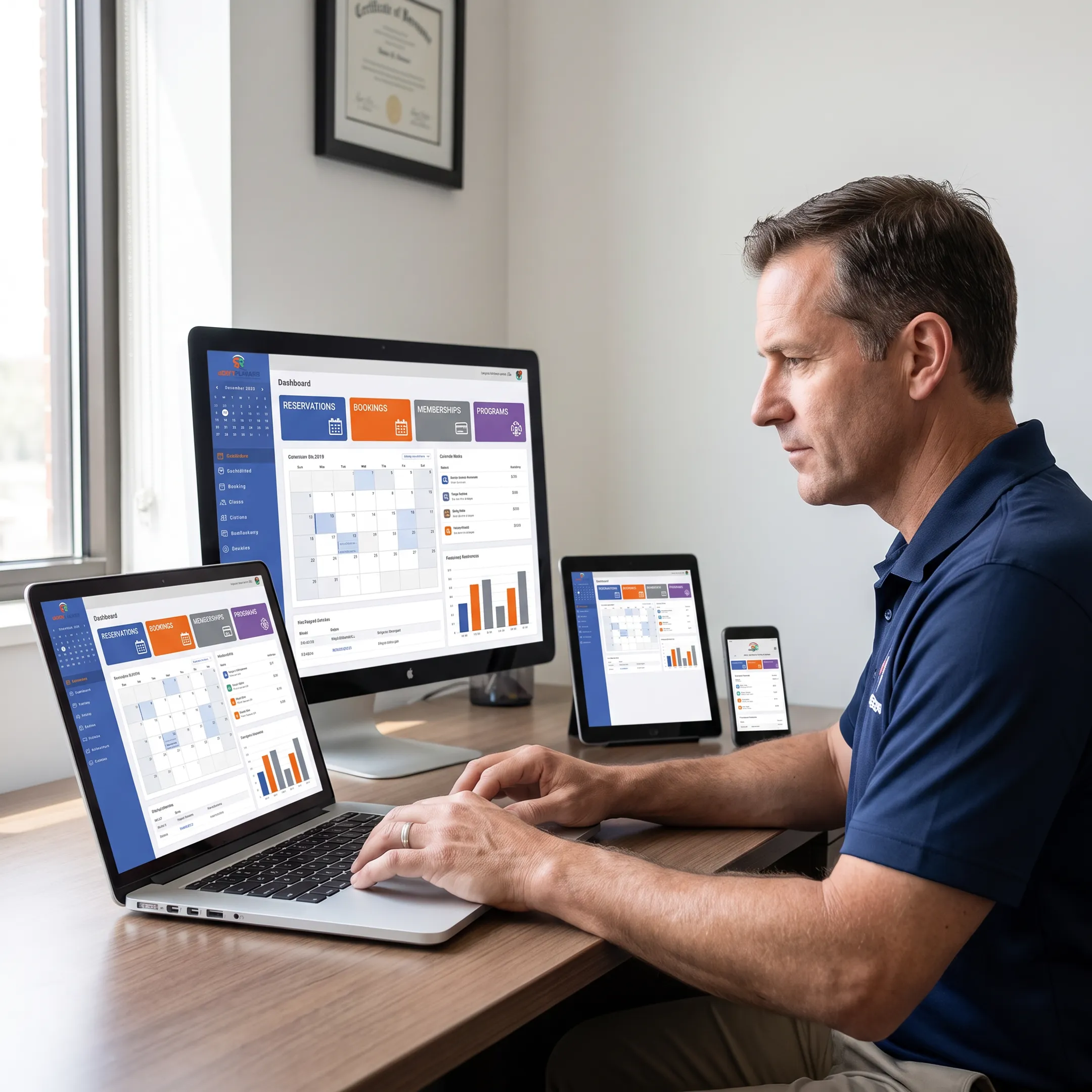 Facility manager using reservation management software for sports programs