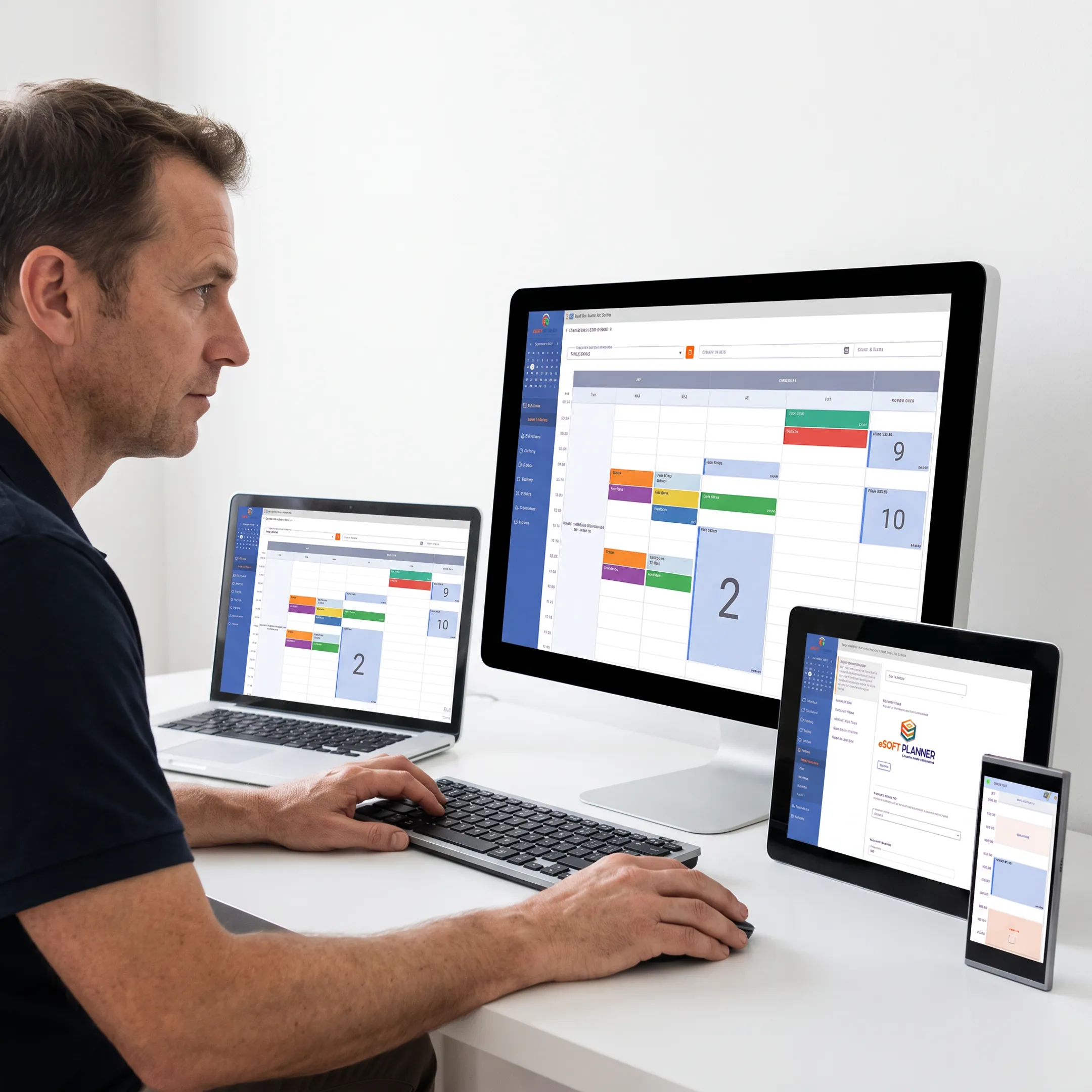 Sports program manager coordinating team schedules and facility bookings on scheduling software