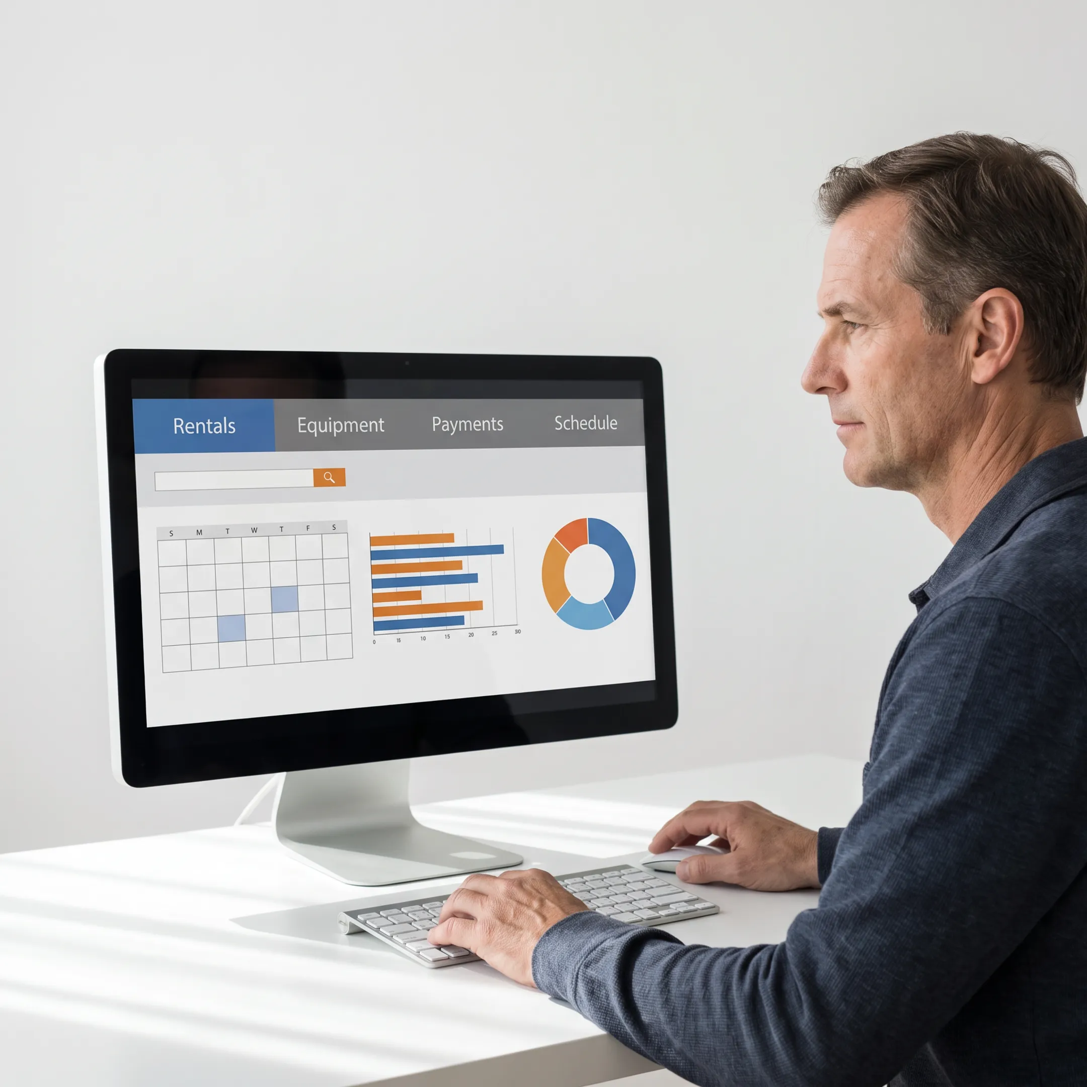 Facility operator managing sports rentals and reservations through scheduling software