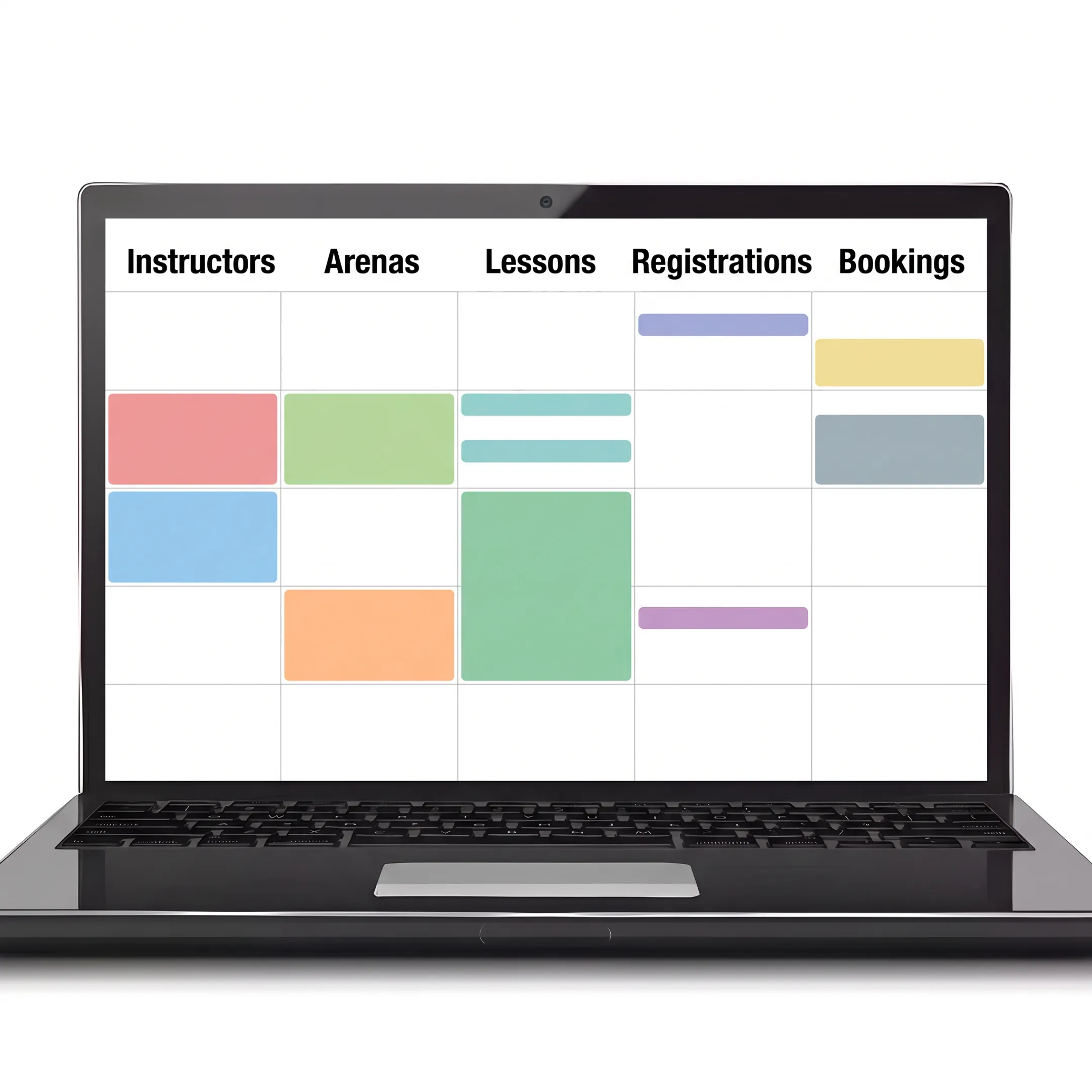 Riding lesson coordinator reviewing equestrian scheduling software