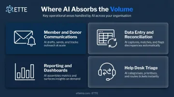 Four areas where AI scales organizational capacity without adding headcount infographic