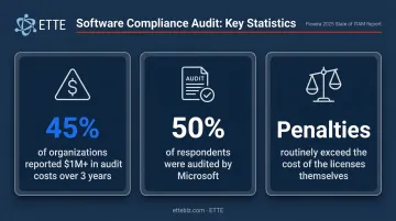 Software audit cost and compliance risk statistics for organizations of all sizes