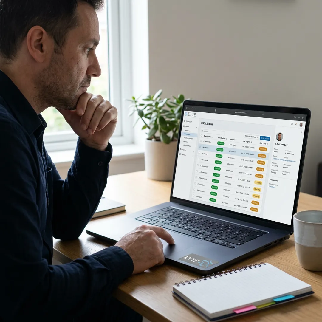 IT specialist reviewing identity access settings