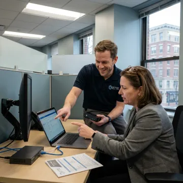 Onsite IT technician supporting office computers