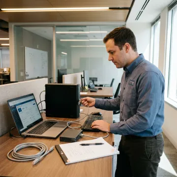 On-site IT technician supporting office computers