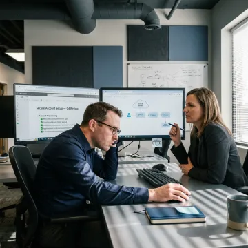 Engineer documenting secure account provisioning process