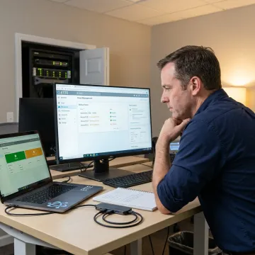 IT engineer monitoring business systems