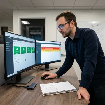 Server maintenance technician monitoring systems