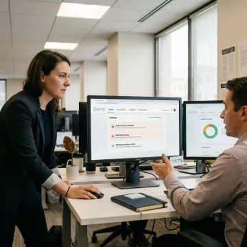Cybersecurity operations team monitoring threats