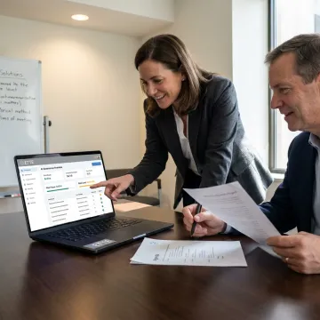 Consultants reviewing AI security governance workflow