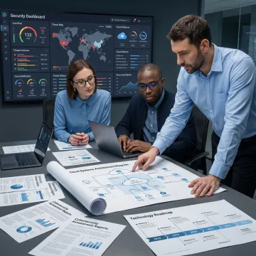IT advisor reviewing technology roadmap