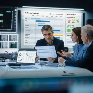 CIO advisor leading IT strategy meeting