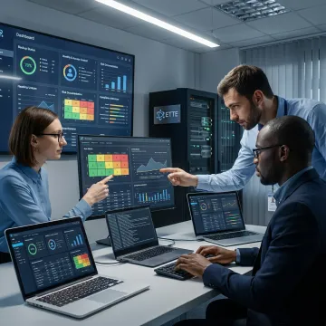 Cybersecurity team reviewing resilience process