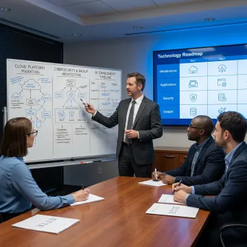 Strategic IT advisor presenting a technology roadmap